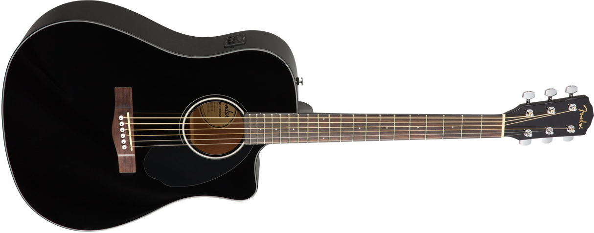 Fender CD-60SCE Dreadnought Western gitar (svart)