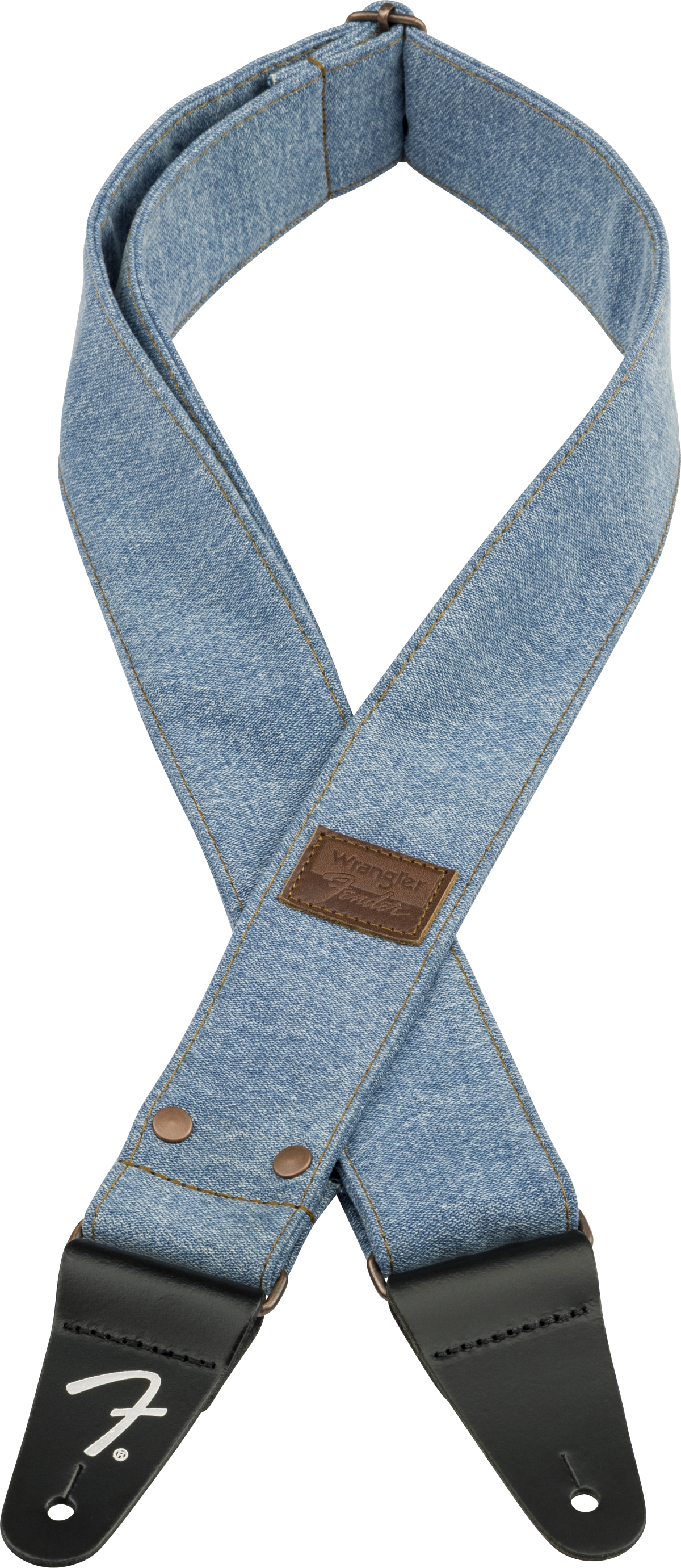 Fender x Wrangler Denim gitarstropp (Light Indigo, 2")