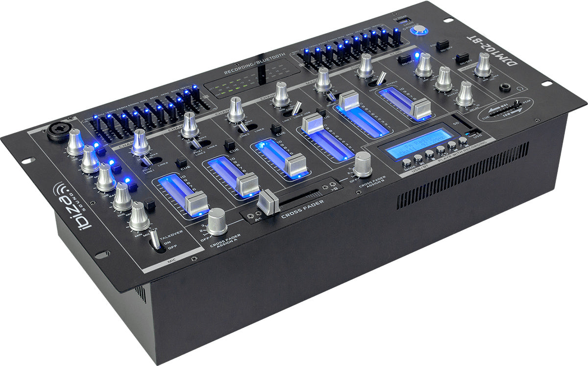 Ibiza 6-kanals Mixer/12 innganger med USB og Bluetooth