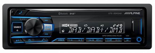 ALPINE UTE-204DAB 1-DIN Bilstereo med Bluetooth og DAB+