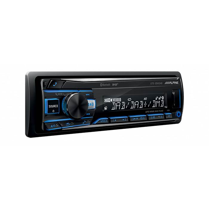 ALPINE UTE-204DAB 1-DIN Bilstereo med Bluetooth og DAB+