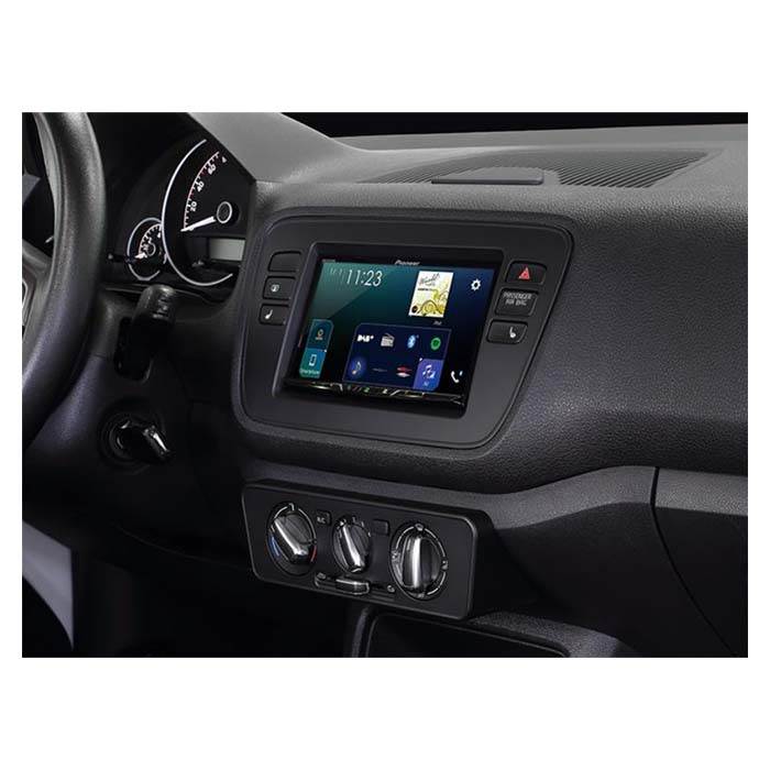 2-DIN-ramme for Mii, Citigo og oppover (Blank Black)