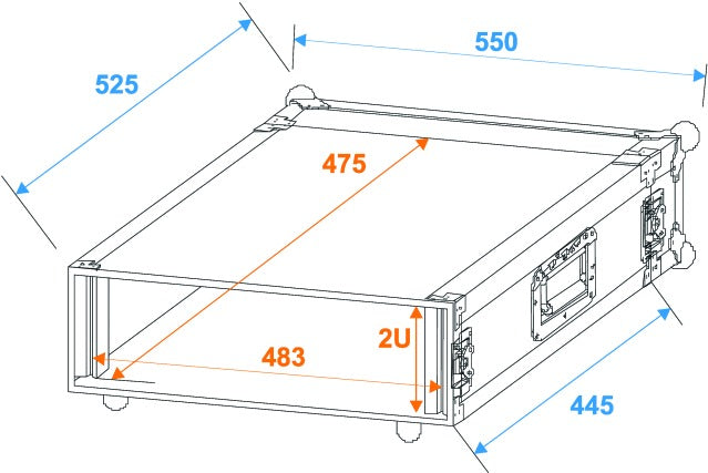 Roadinger Amplifier Rack Pro 2-enhet (45 cm)