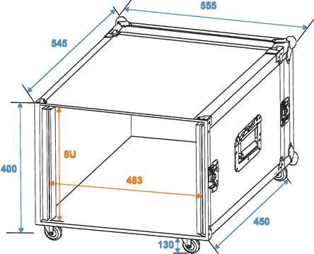 Amplifier Rack 8 Unit 45cm with wheels