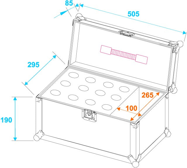 Microphone Flightcase Road 12 (svart)