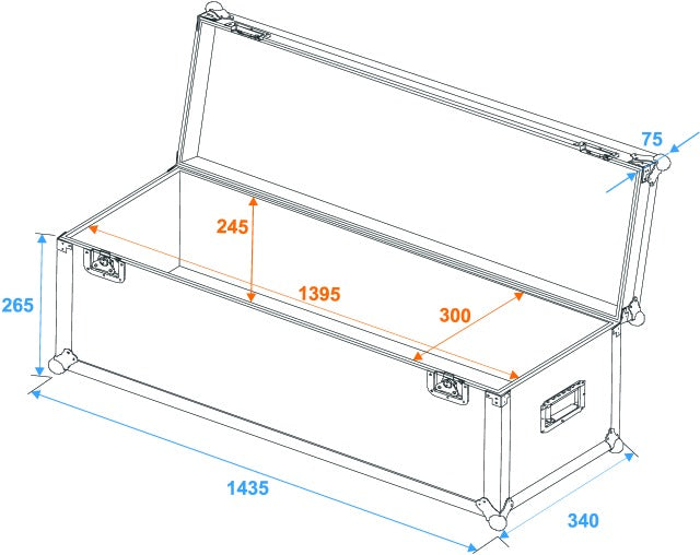 Roadinger Flightcase Pro (140 x 30 x 30 cm)