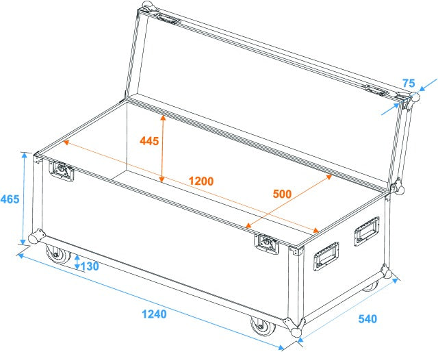 Eurolite Flightcase Pro m. hjul (120 x 50 x 50 cm)