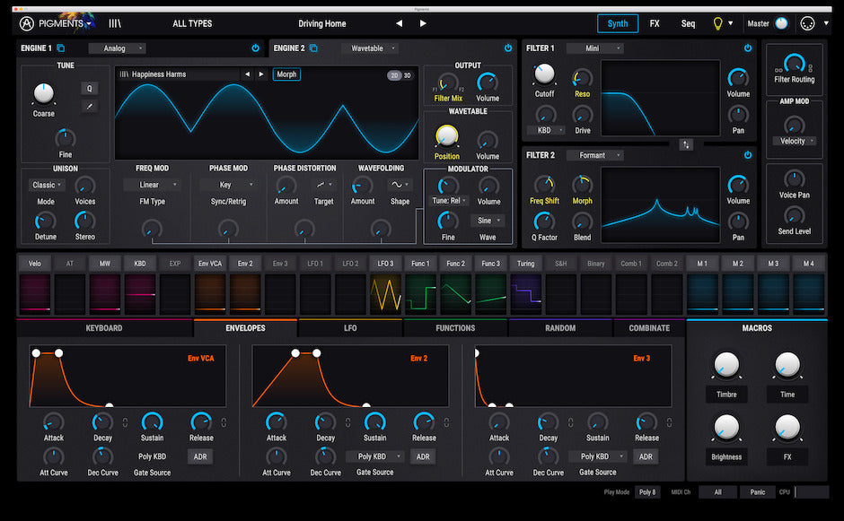Arturia Pigments Polychrome Software Synthesizer (Last ned)