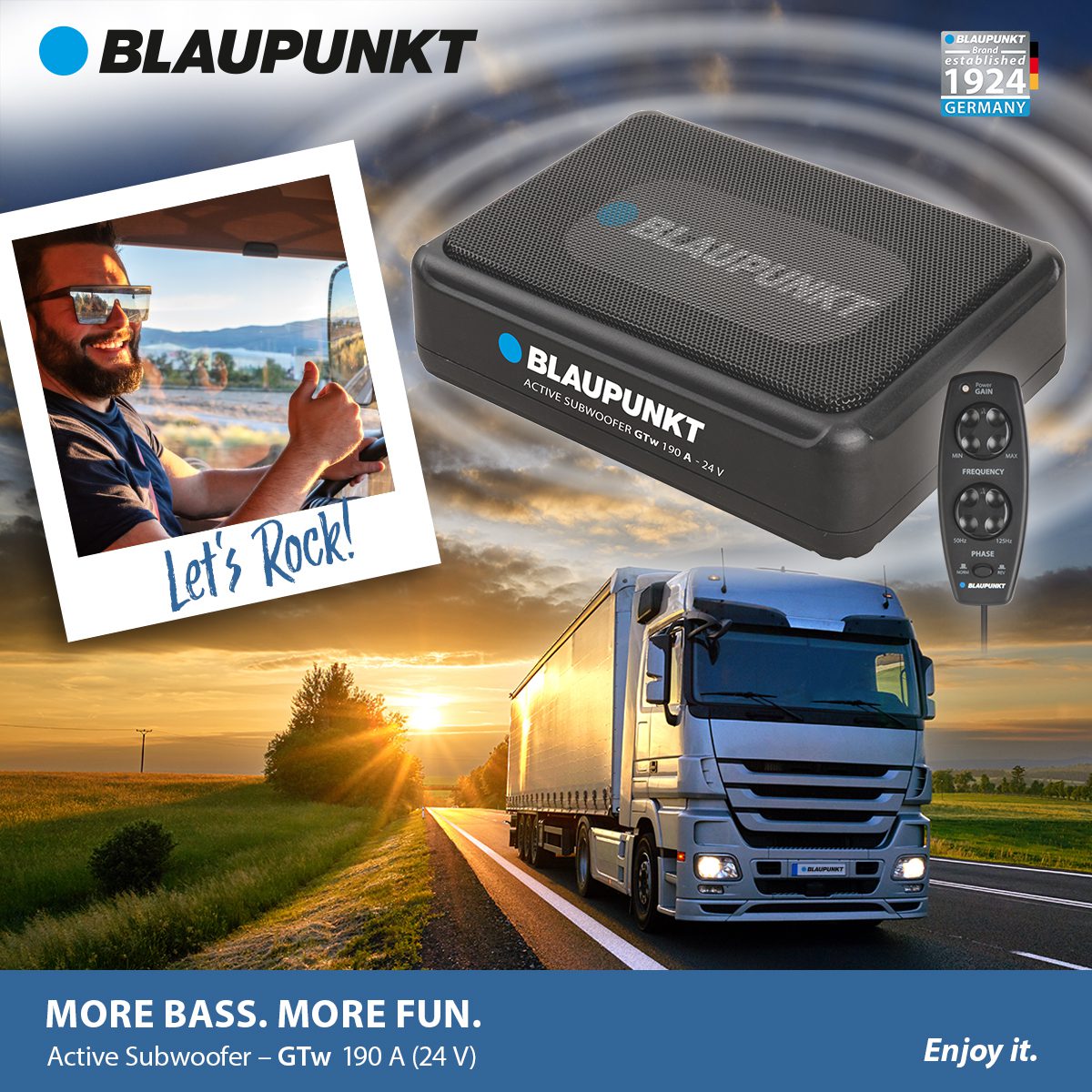 Blaupunkt GTW 190 A-24 aktiv subwoofer (24 volt)