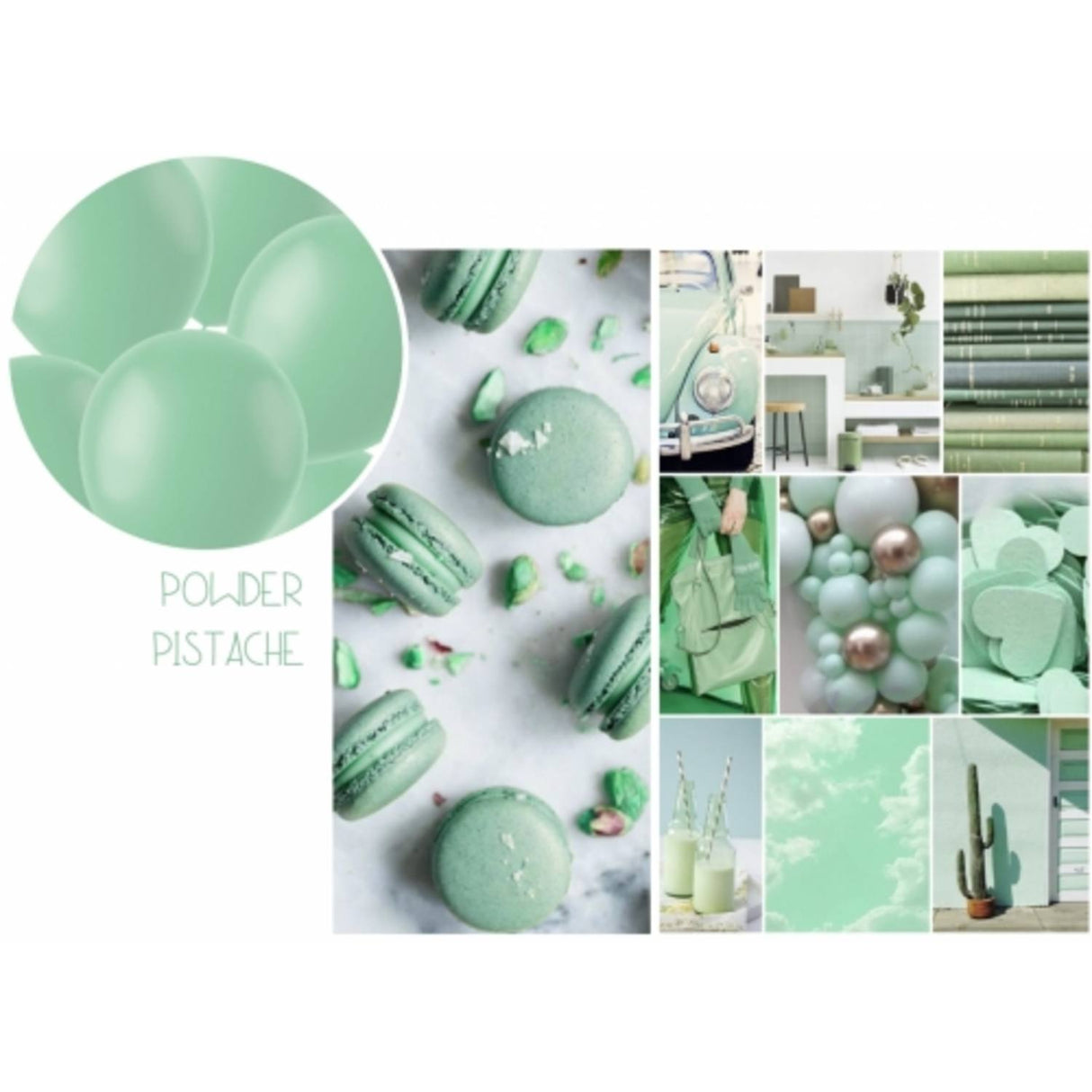 Ballonger 50 stk. (Matt Pistachio, 33 cm)