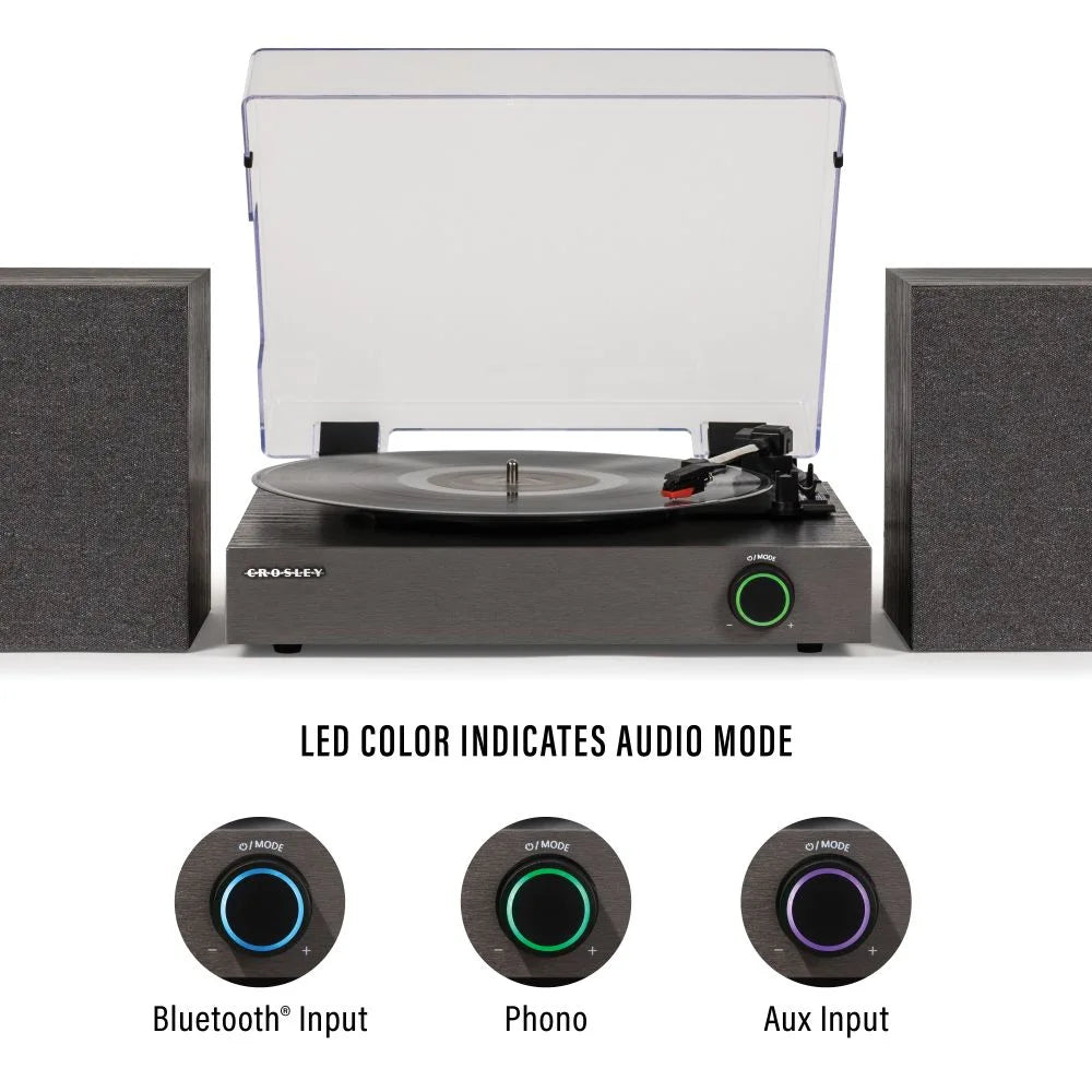 Crosley Zane platespiller med høyttalere, Svart