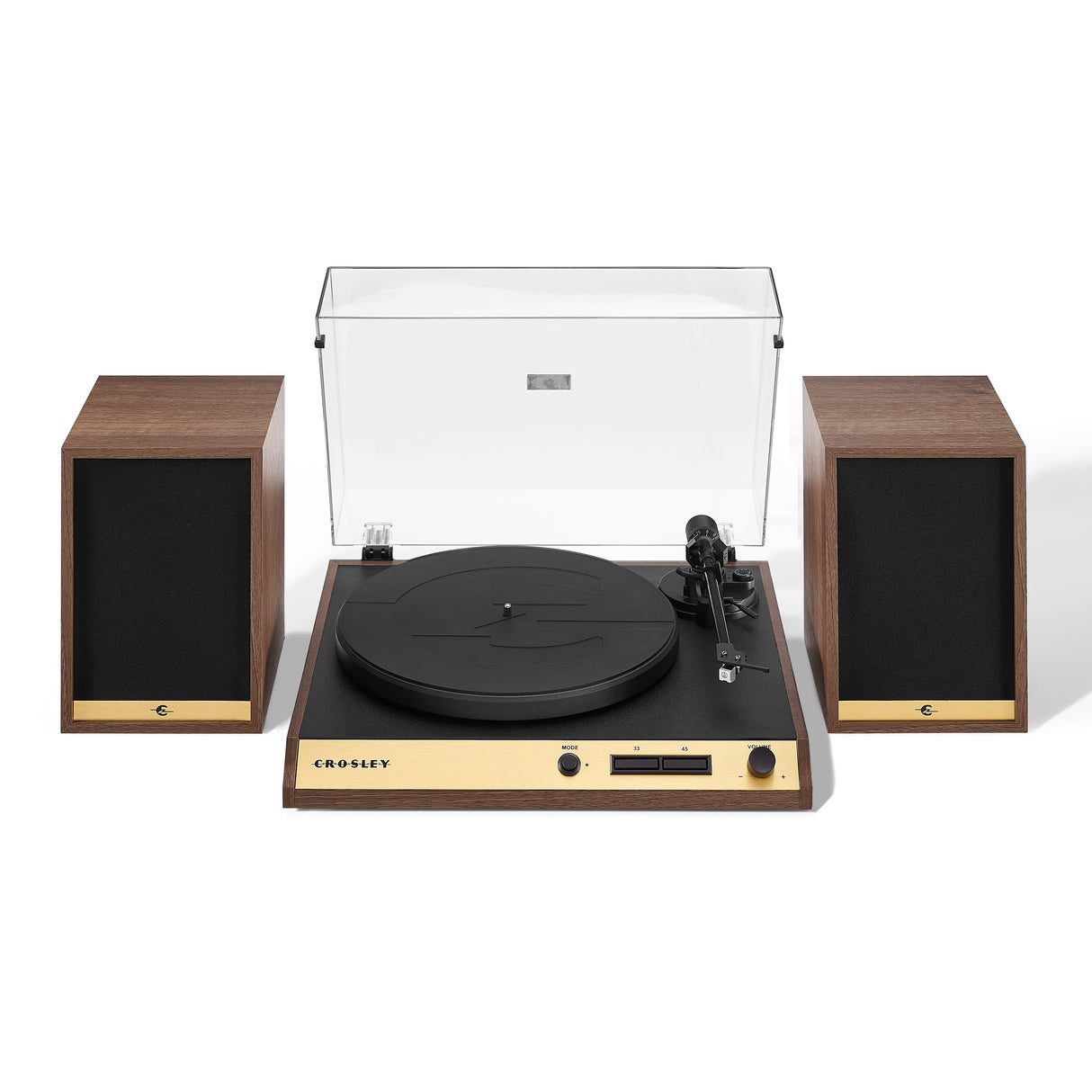 Crosley C72 platespiller med høyttalere (valnøtt)