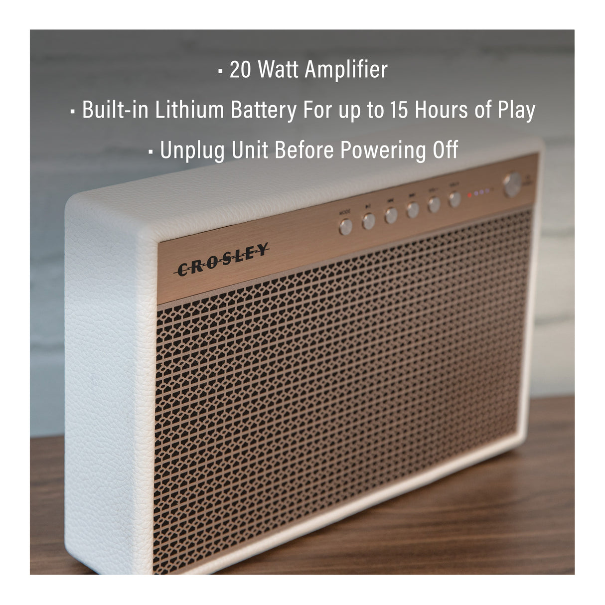 Crosley Montero Bluetooth høyttaler (hvit)