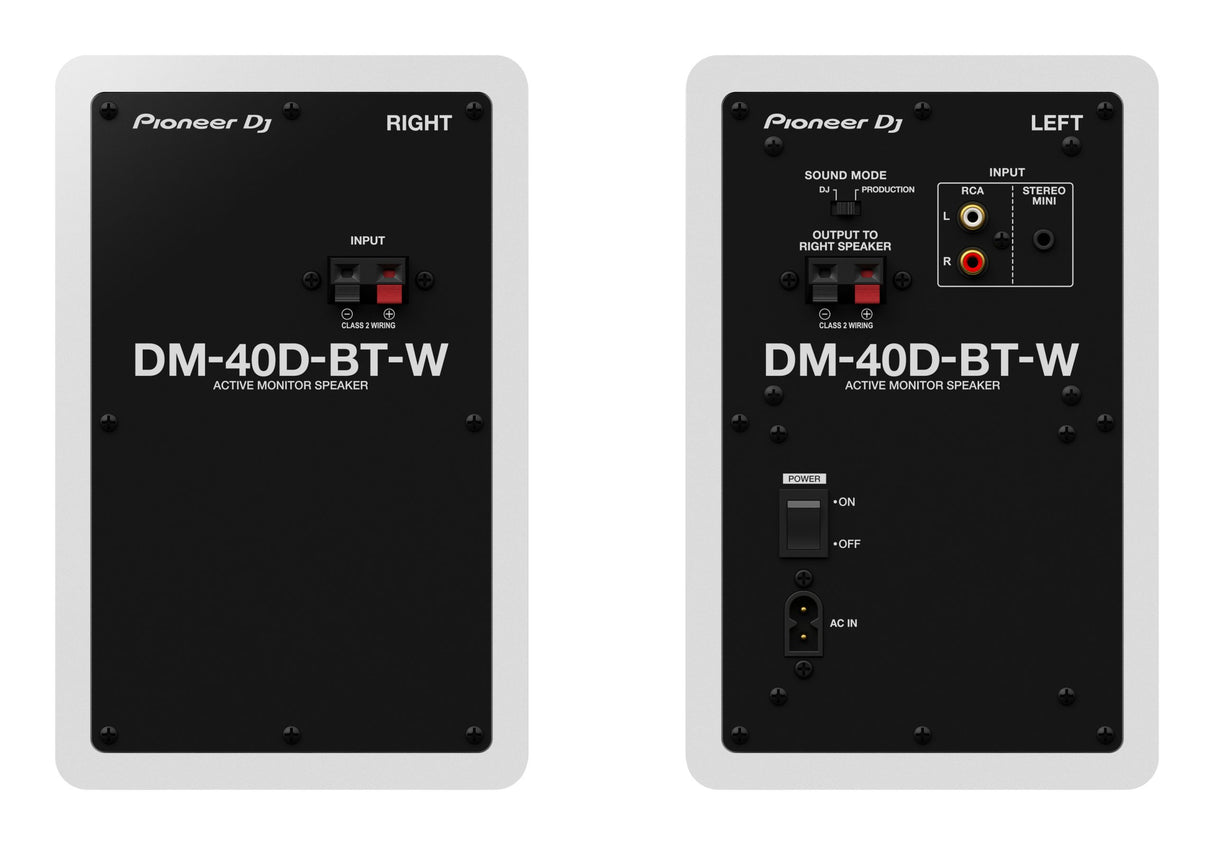 Pioneer DJ DM-40D-BT-W studiomonitorer med Bluetooth (hvit)