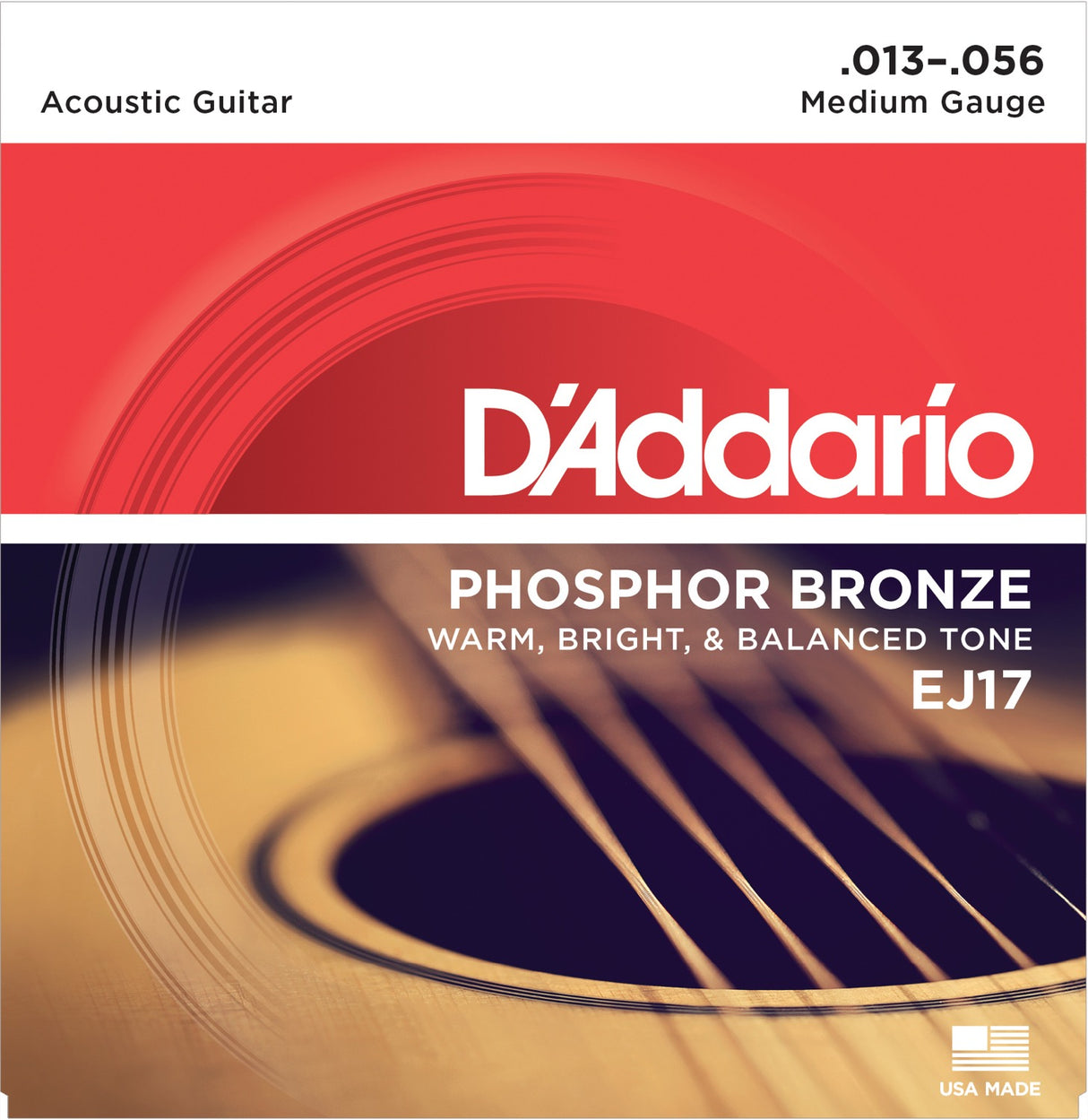 Daddario EJ17 fosforbronse gitarstrenger (medium, 1356)