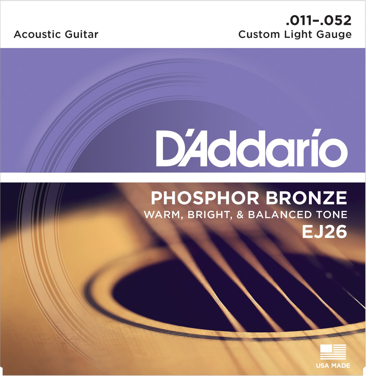 Daddario EJ26 Phosphor Bronse Gitarstrenger (Custom Light, 11-52)