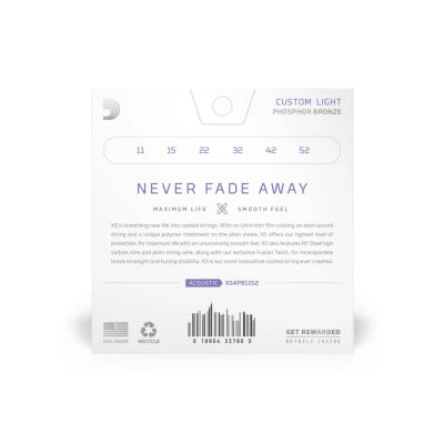 Daddario XSAPB1152 fosforbronse gitarstrenger (tilpasset lys, 11-52)