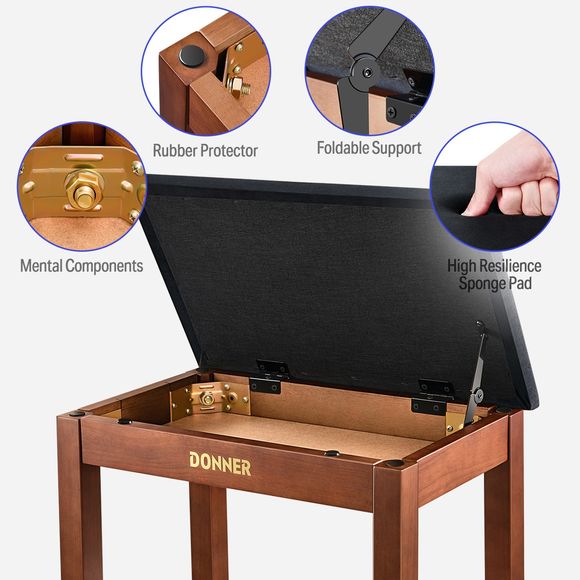 Donner Bench klaverbænk brun