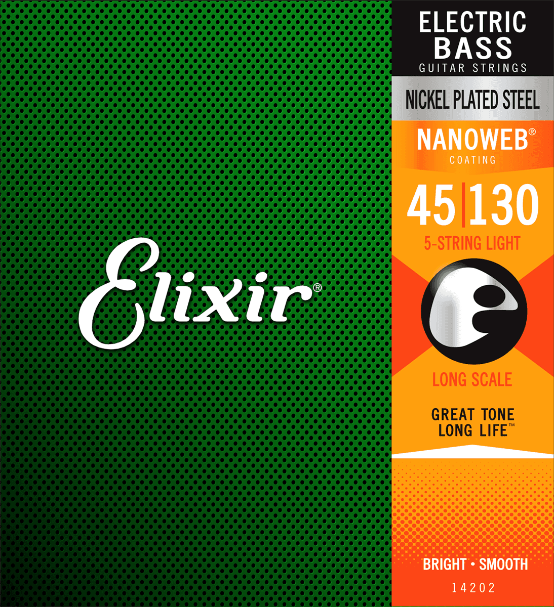 Elixir Nanoweb Nikkel Bass Strings (Light, 5c, 45-130)