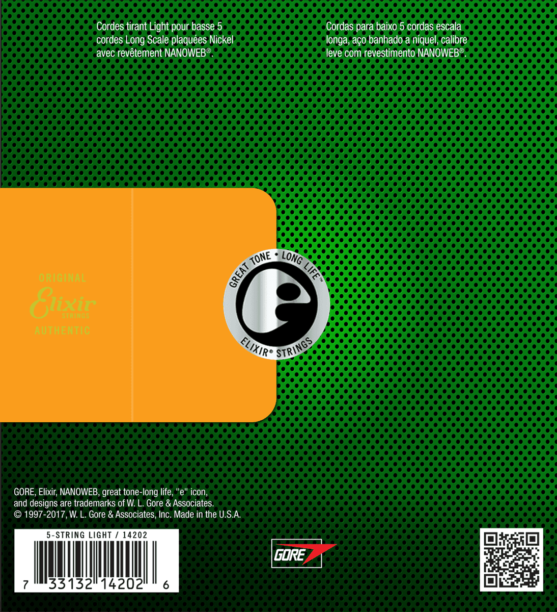 Elixir Nanoweb Nikkel Bass Strings (Light, 5c, 45-130)