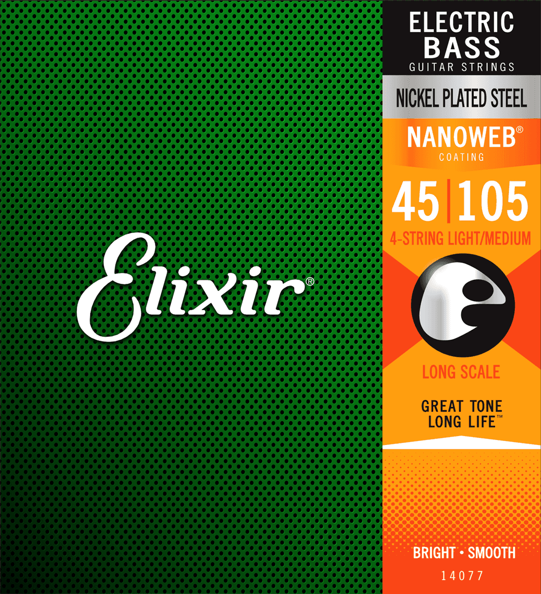 Elixir Nanoweb Nikkel Bass Strings (Medium, 45-105)