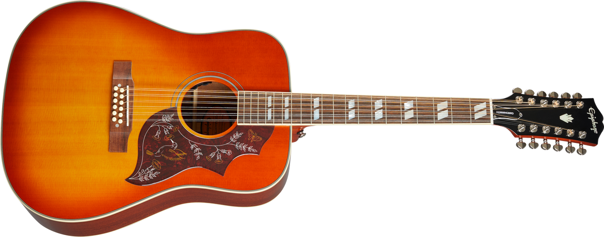Epiphone Hummingbird 12-strengs Western gitar ( Aged Cherry Sun)