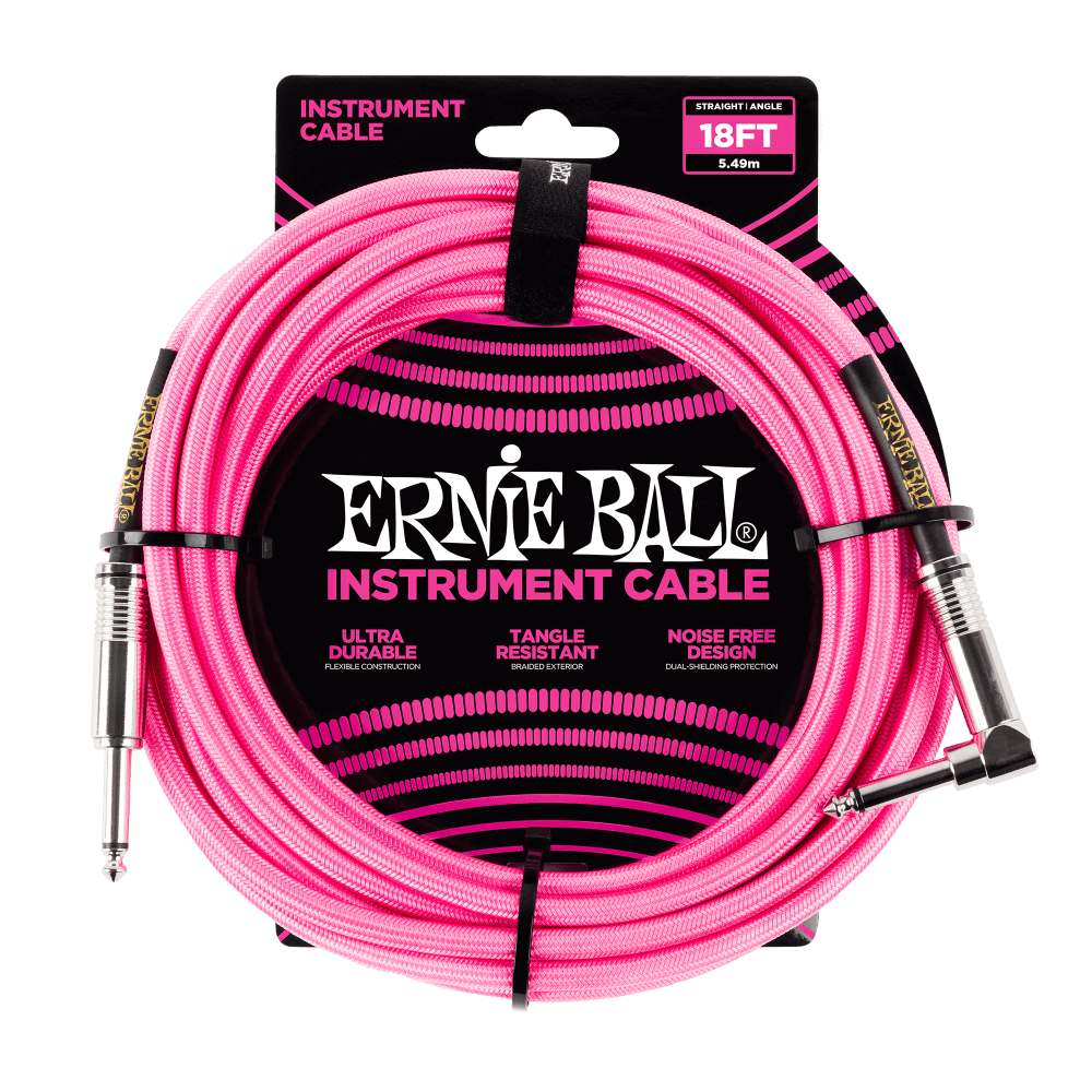 Ernie Ball 6083 gitarkabel (rosa, 5,4 m)