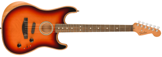 Fender American Acoustasonic Stratocaster elektrisk gitar (3-farget Sunburst )