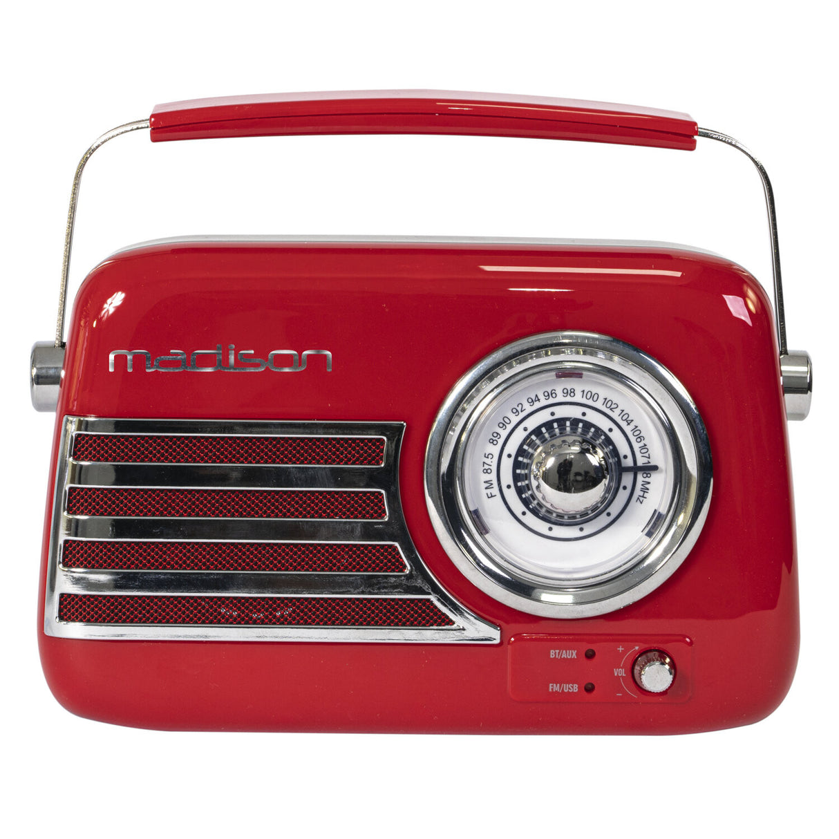 Madison Retro Radio med Bluetooth og FM (rød)