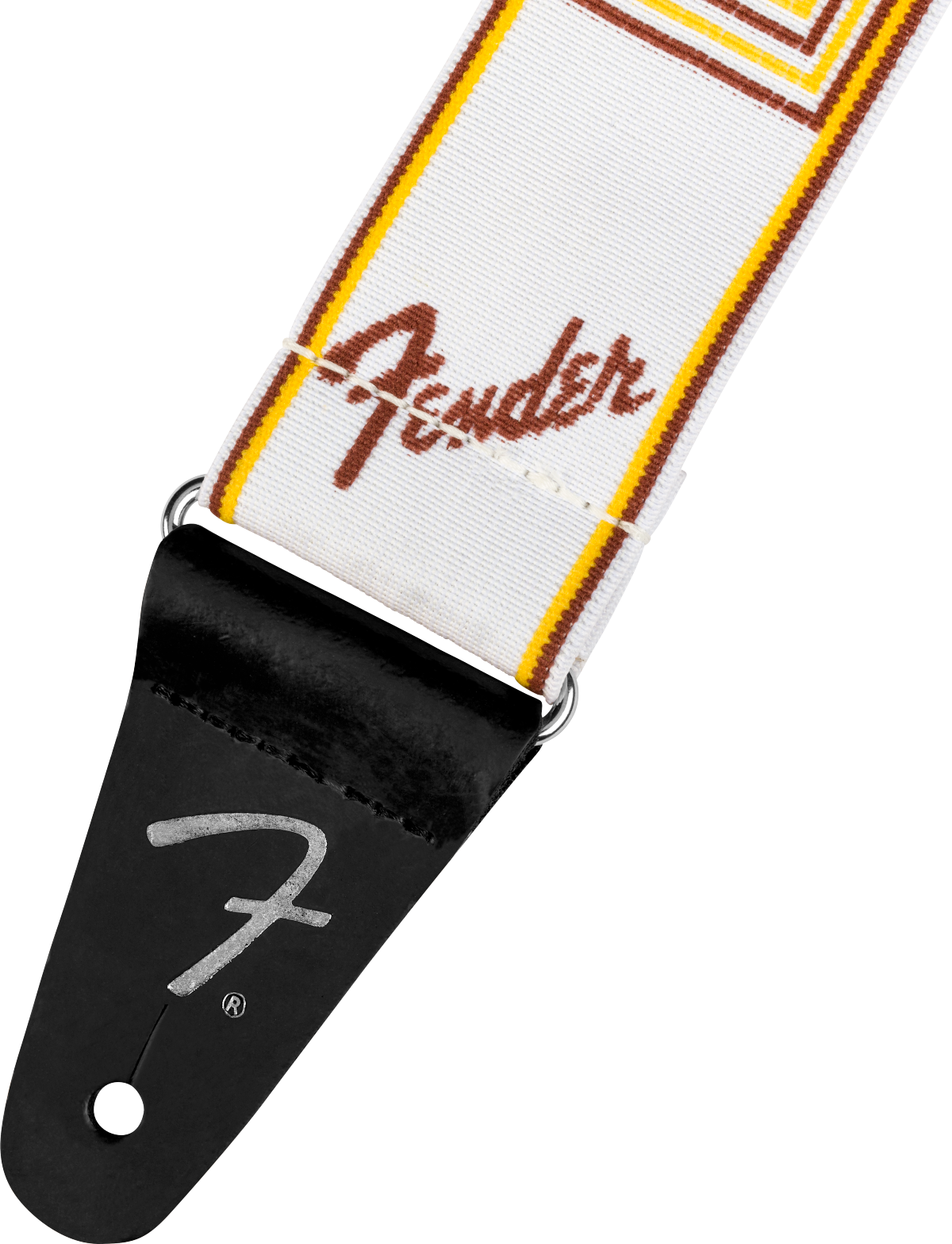 Fender vektløs gitarstropp ( White / Yellow / brun, 2")