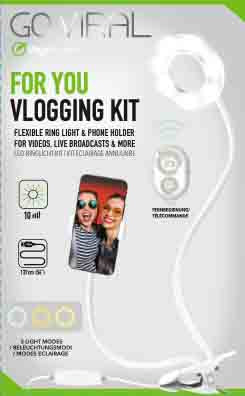Digipower For You Vlogging kit 3" Ringlight med fjernkontroll