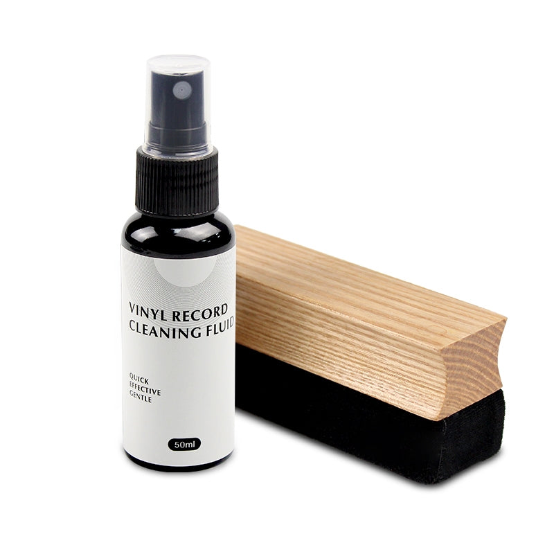 Rensesett for vinylplater med børste i asketre