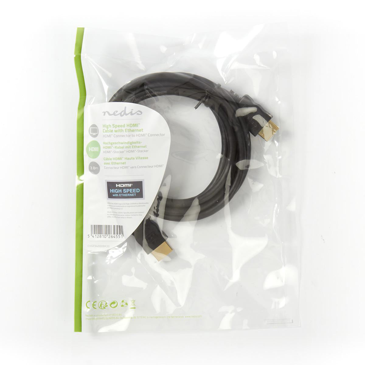 Høyhastighets HDMI-kabel med Ethernet (2m)