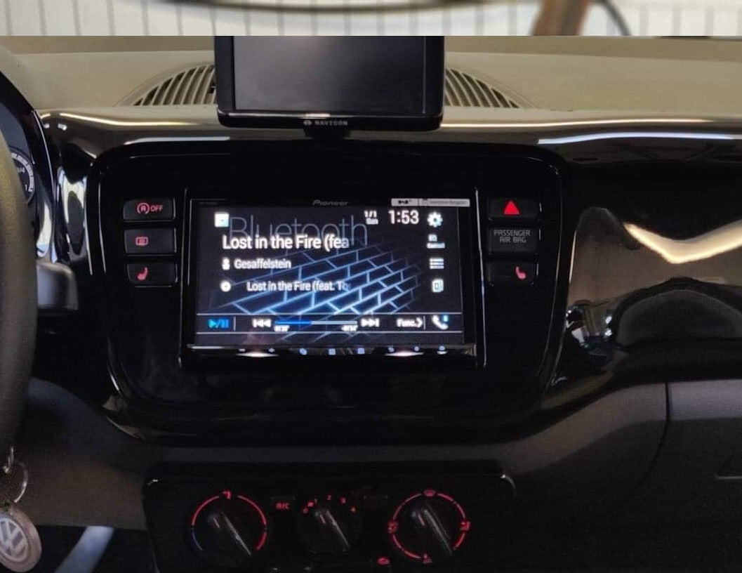 2-DIN-ramme for Mii, Citigo og oppover (Blank Black)