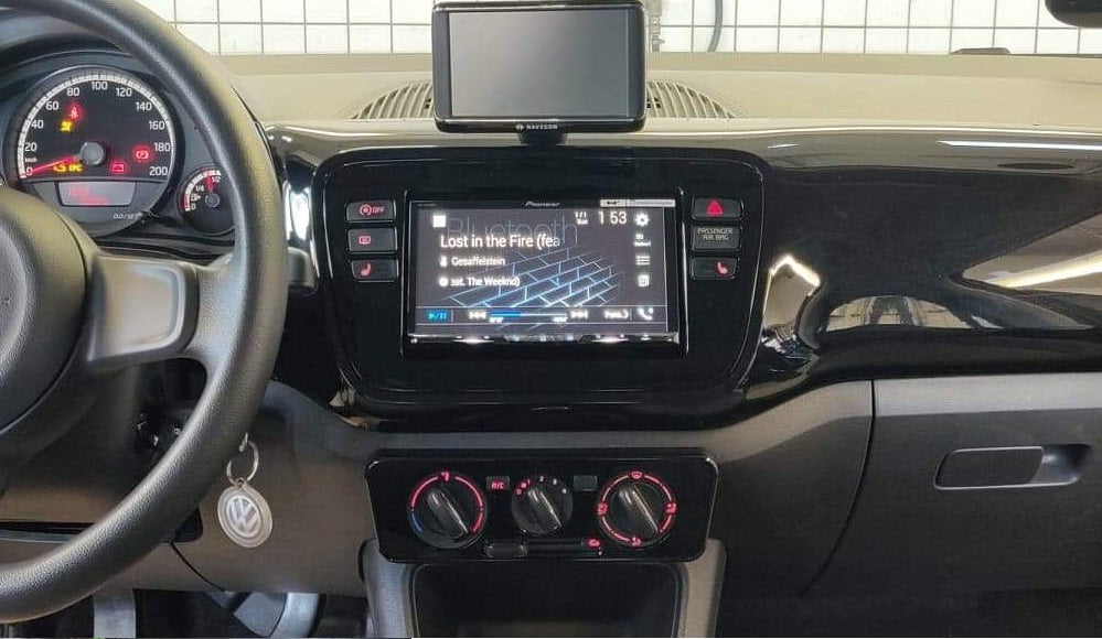 2-DIN-ramme for Mii, Citigo og oppover (Blank Black)