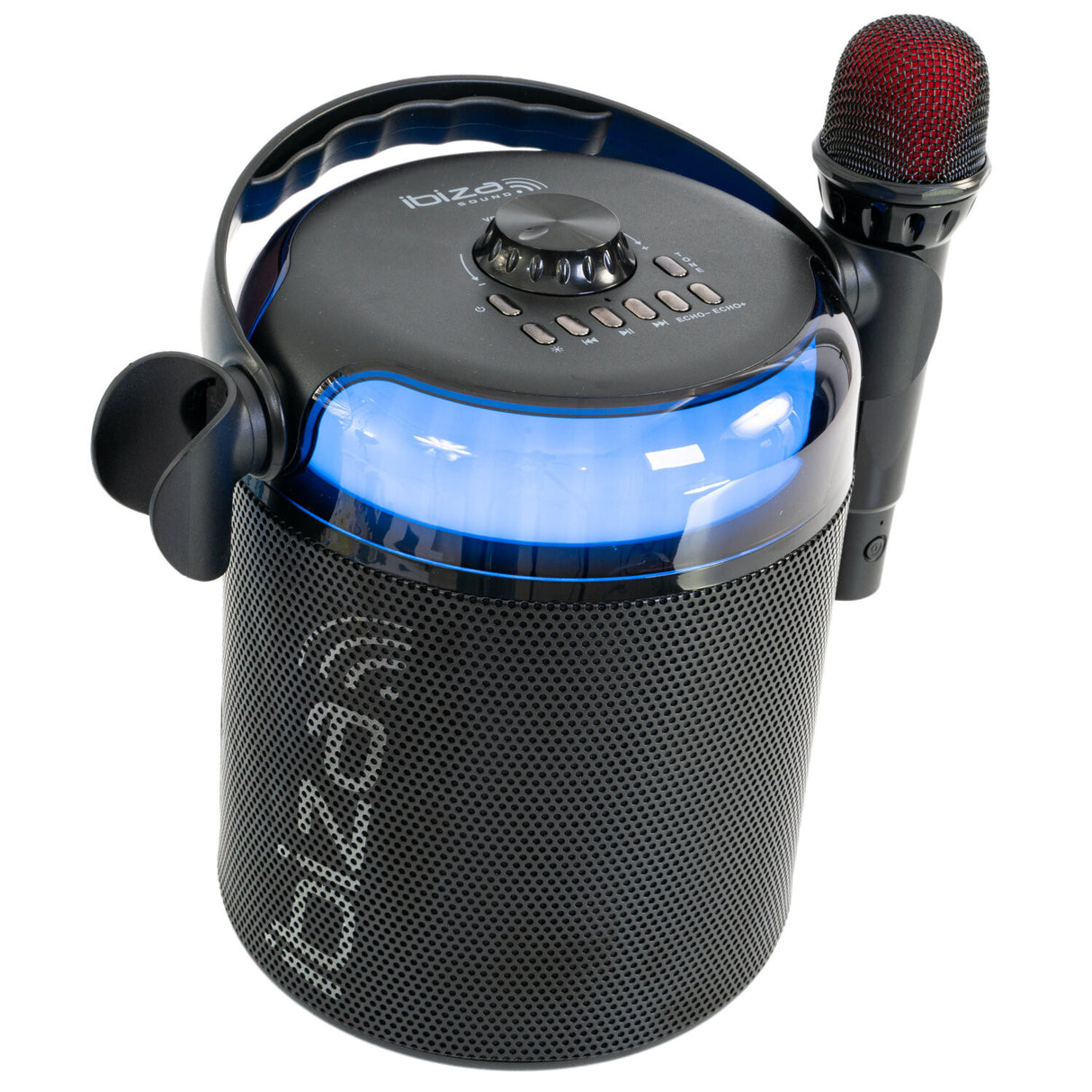 Ibiza karaokesystem med Bluetooth og 2 mikrofoner (svart)