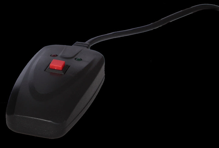 Ibiza Røykmaskin med brann/flammeeffekt (svart)