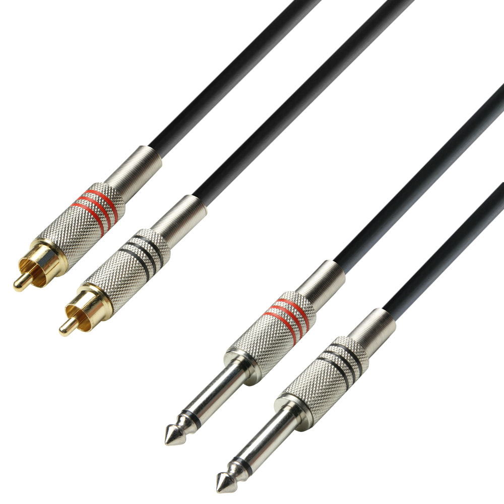 Phono til 6,3 mm jack-adapterkabel