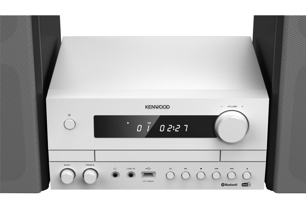 Kenwood M-822DAB Mini-system med Bluetooth og DAB+ (hvit)