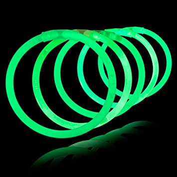 Glowstick armbånd 100 stk. (ensfargede)