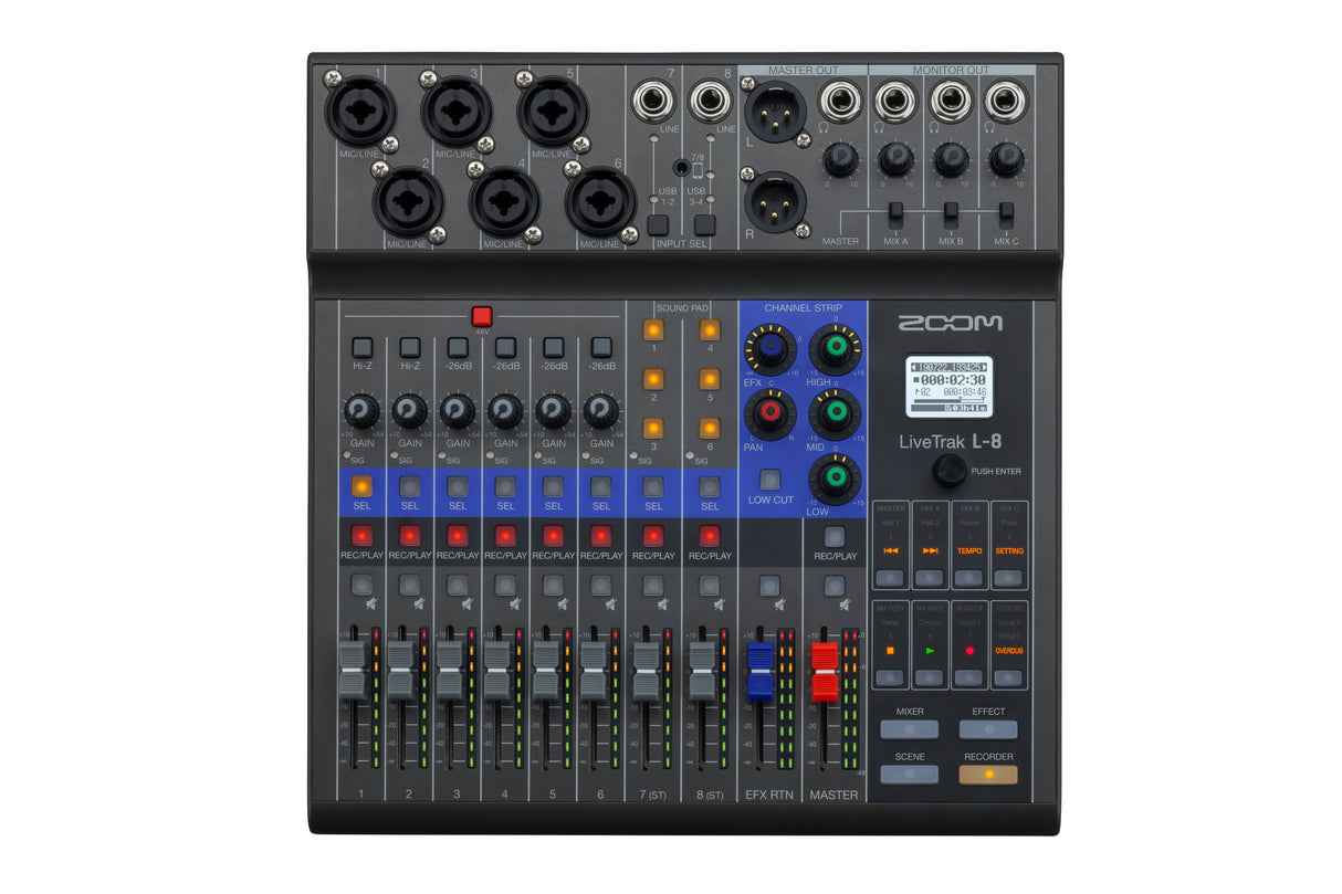 Zoom LiveTrak L-8 Podcast Mixer/ Interface