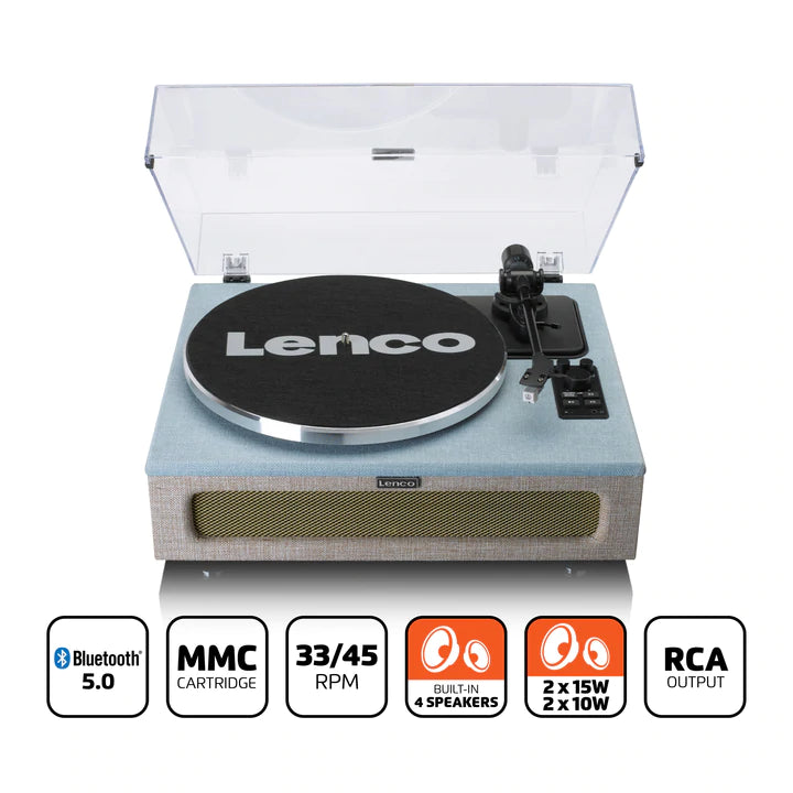 Lenco LS-440 Bluetooth-platespiller (blå/beige)