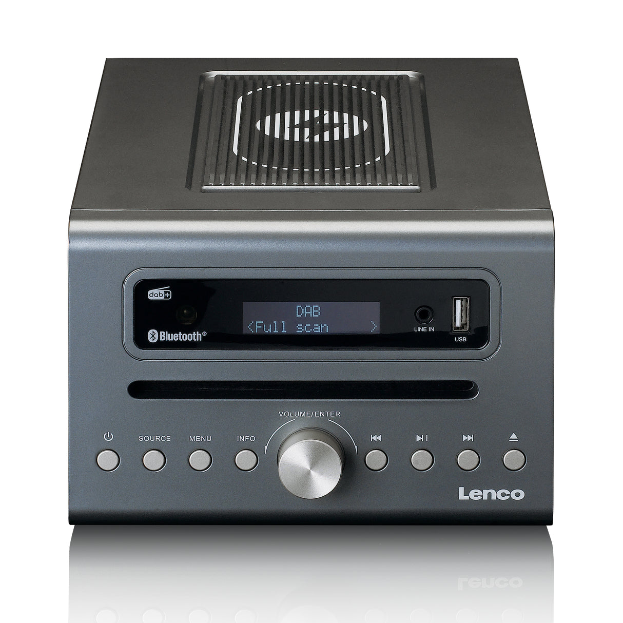Lenco MC-175SI DAB+CD MP3-spiller (brun/sølv)