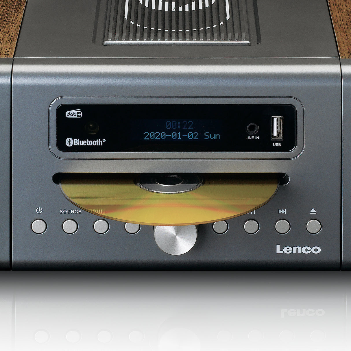 Lenco MC-175SI DAB+CD MP3-spiller (brun/sølv)