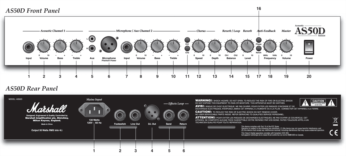 Marshall AS50D akustisk gitarforsterker
