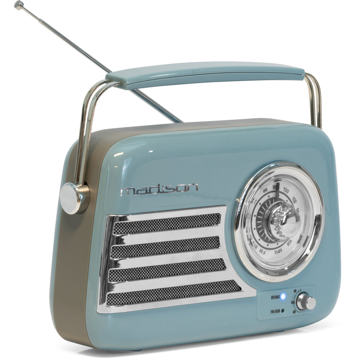 Madison Retro Radio med Bluetooth og FM (blå)