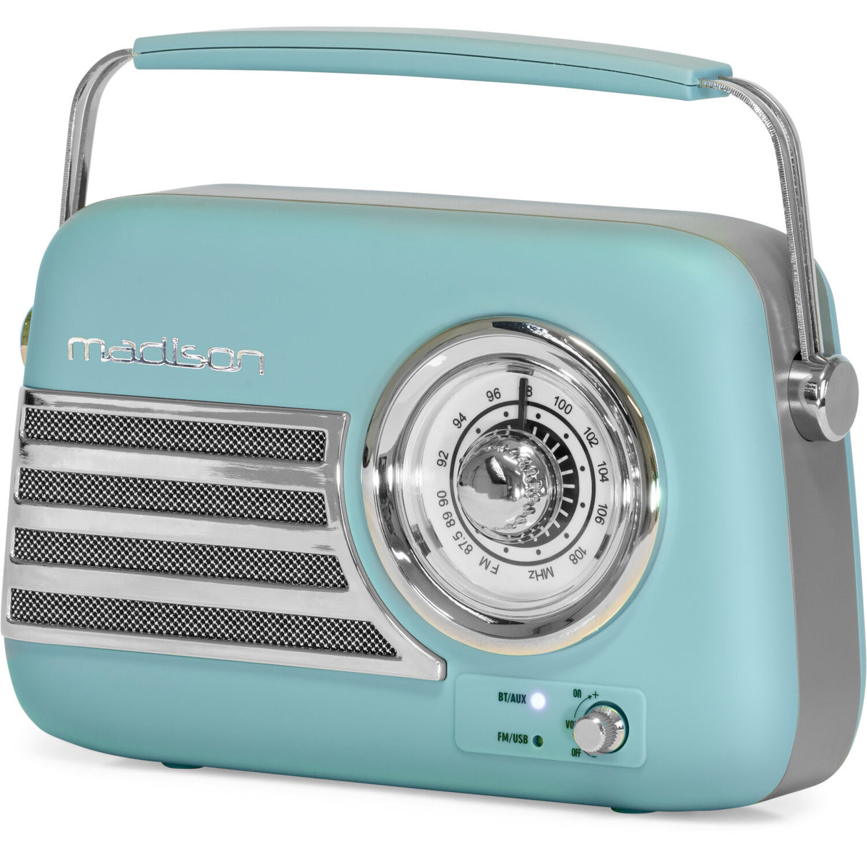 Madison Retro Radio med Bluetooth og FM (matt blå)
