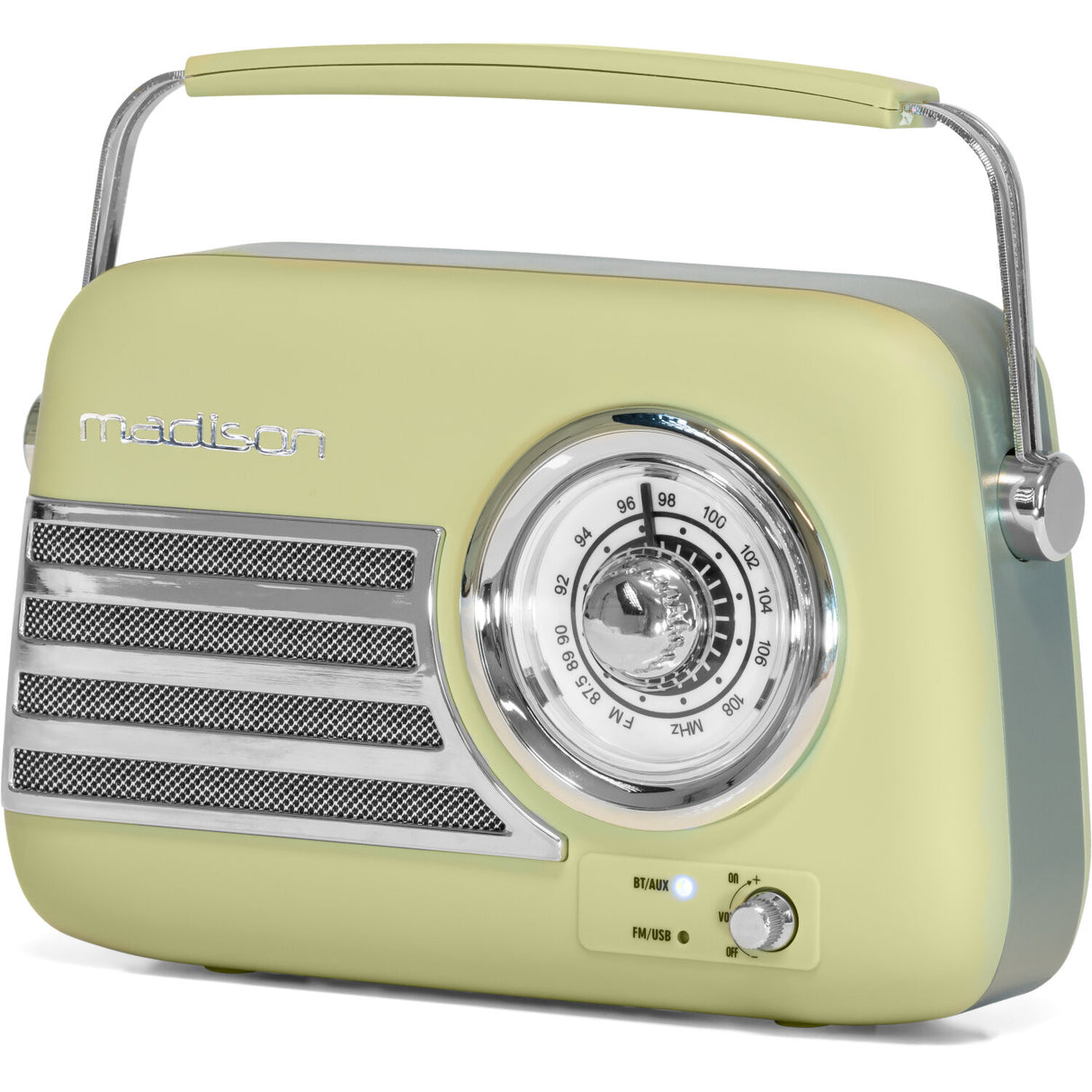 Madison Retro Radio med Bluetooth og FM (Matte Olive Green)