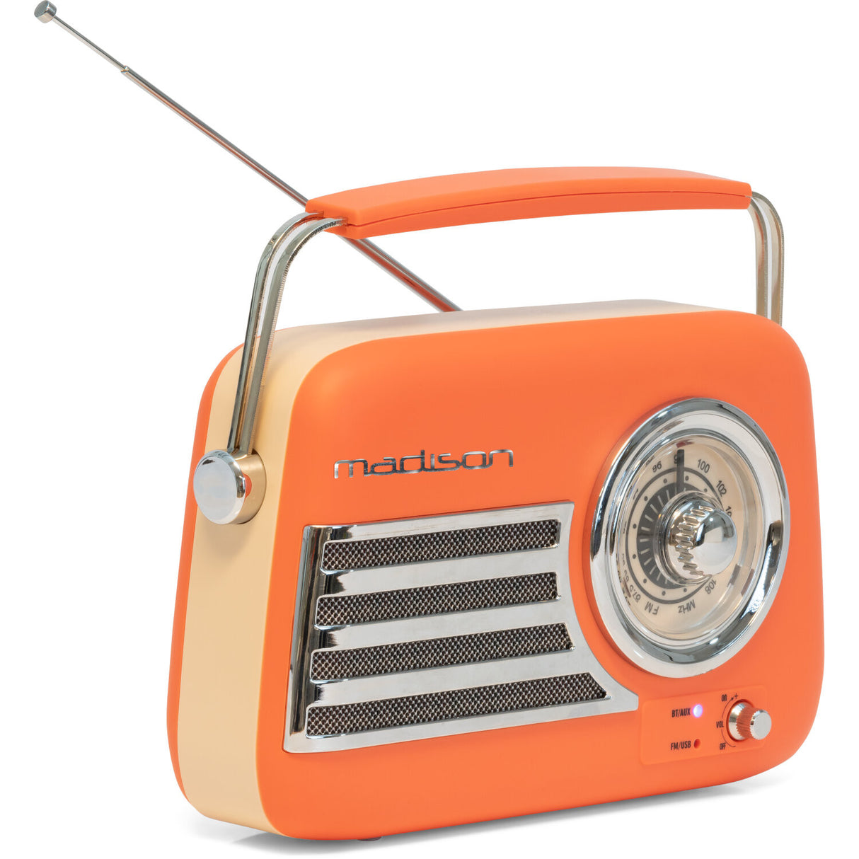 Madison Retro Radio med Bluetooth og FM (Matt Orange)
