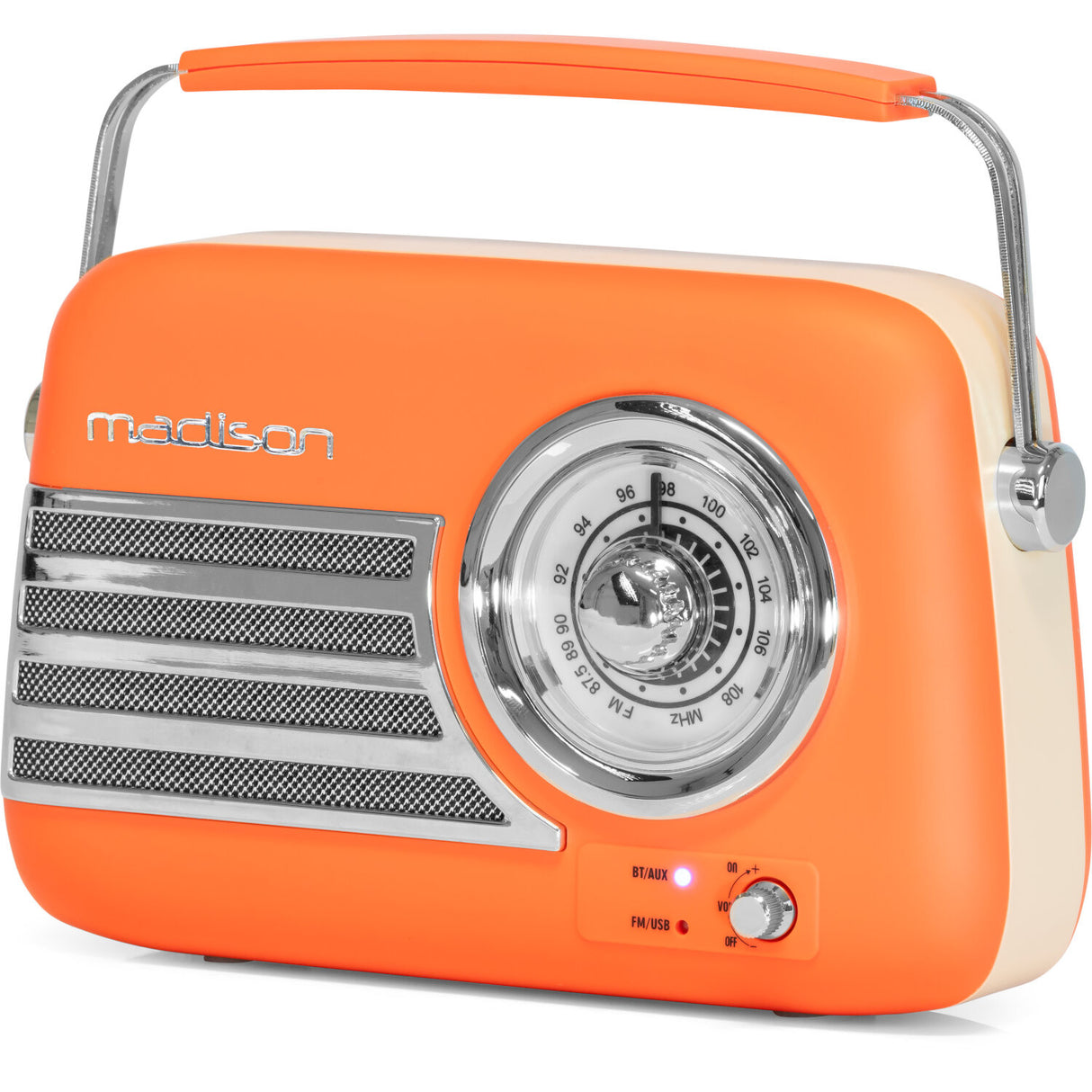 Madison Retro Radio med Bluetooth og FM (Matt Orange)